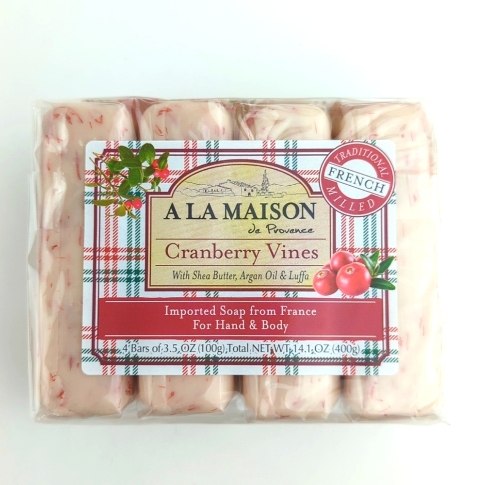 A La Maison Cranberry Vines Soap 3.5oz. x4pc.